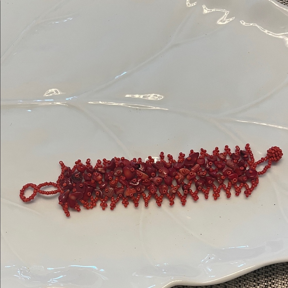 Elegant Coral Beaded Bracelet